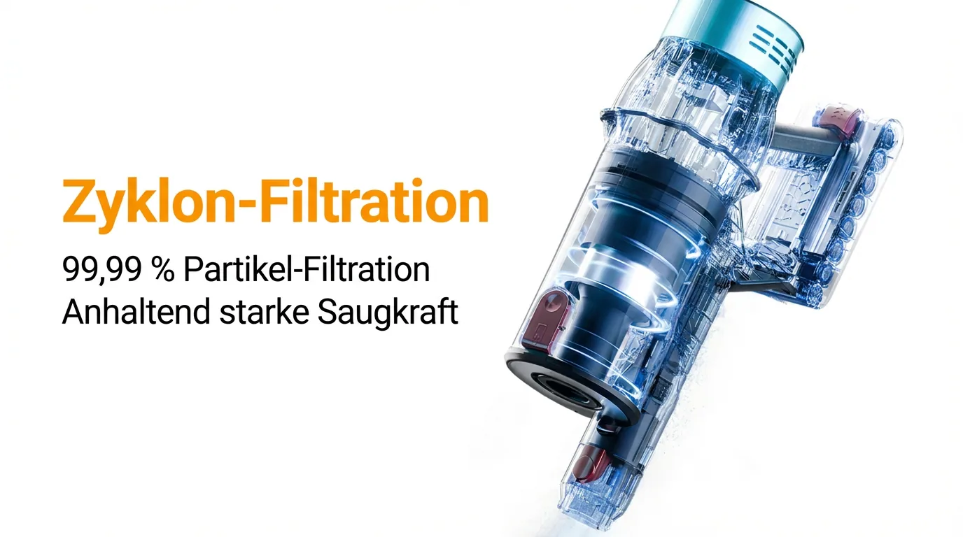 Zyklonfilterung — 99,99% Partikelfilterung bis 0,1 µm