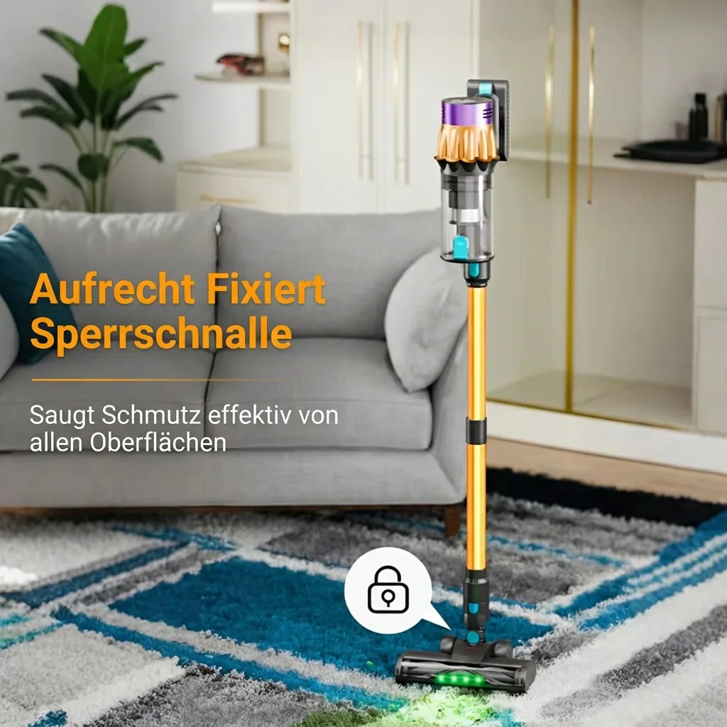 Steht von selbst aufrecht — keine Wand nötig