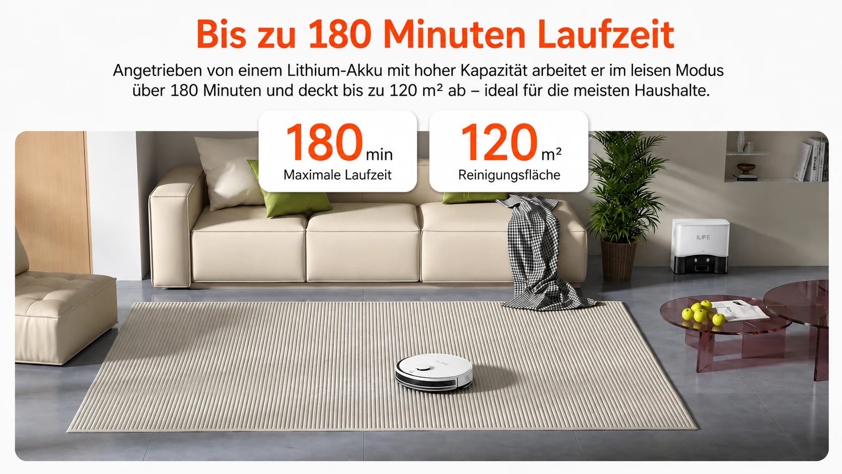Bis zu 180 Minuten Laufzeit